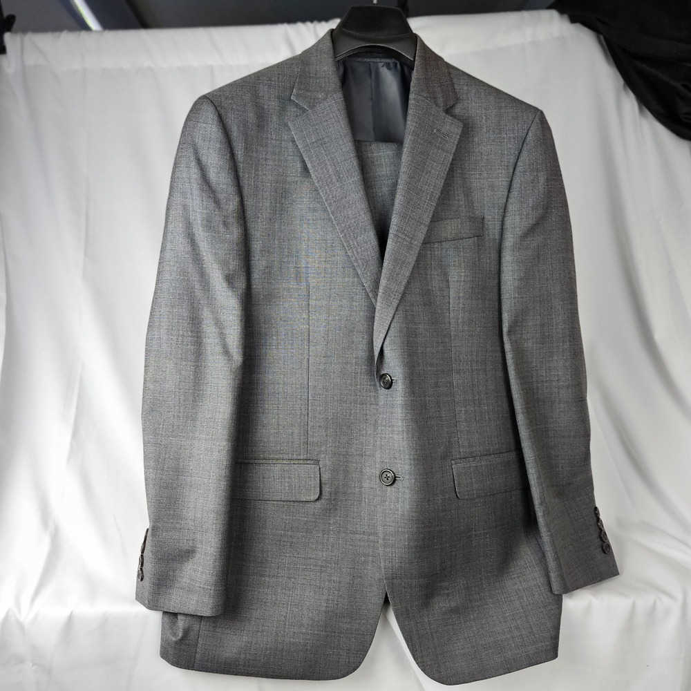 Mens Chaps 40R Gray Sport Coat Blazer And Pants 100% Wool